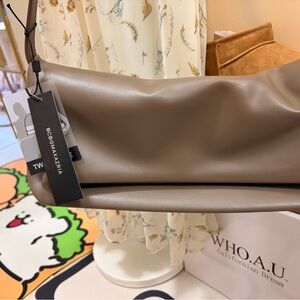 BCBGMaxAzria Elegant Taupe Shoulder Bag